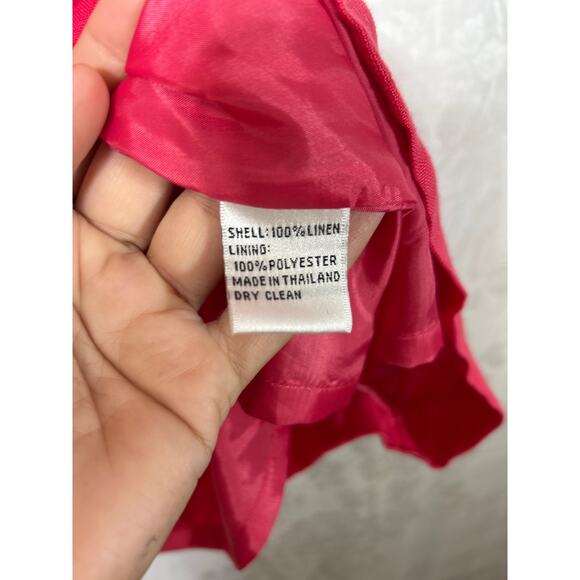 VTG Talbots Dress 14 PETITE Pink 100% Irish Linen Sheath Lined Tank Sleeveless - Picture 6 of 10